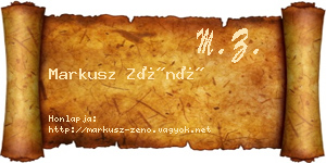 Markusz Zénó névjegykártya